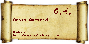 Orosz Asztrid névjegykártya