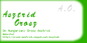 asztrid orosz business card
